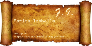 Farics Izabella névjegykártya
